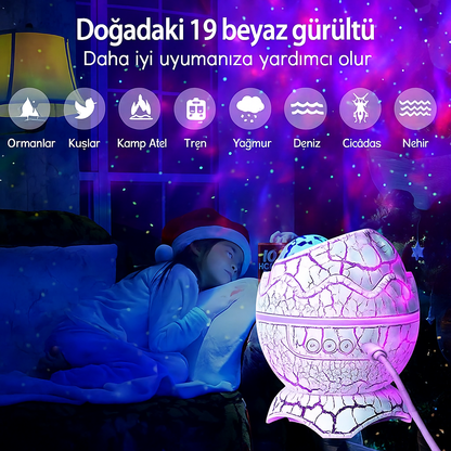 Galaxy Star Bluetooth Projeksiyon Gece Lambası – 14 Renk & 9 Rahatlatıcı Ses