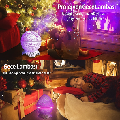 Galaxy Star Bluetooth Projeksiyon Gece Lambası – 14 Renk & 9 Rahatlatıcı Ses