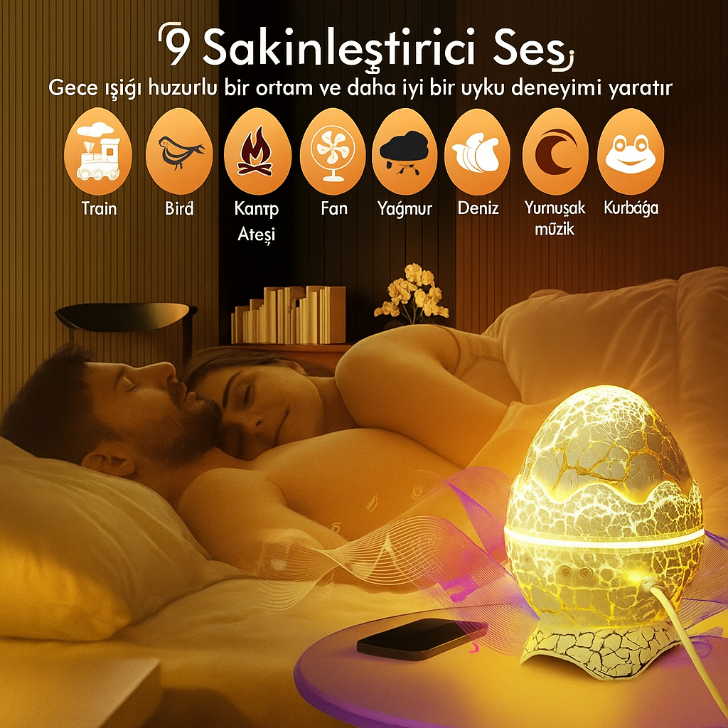 Galaxy Star Bluetooth Projeksiyon Gece Lambası – 14 Renk & 9 Rahatlatıcı Ses