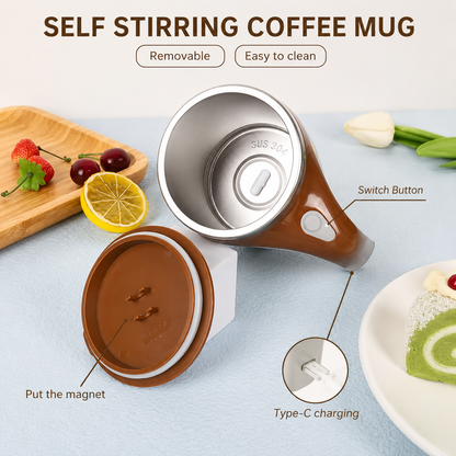 Self Stirring Coffee Mug – USB Rechargeable Automatic Mixing Cup with Magnetic Stirring Technology