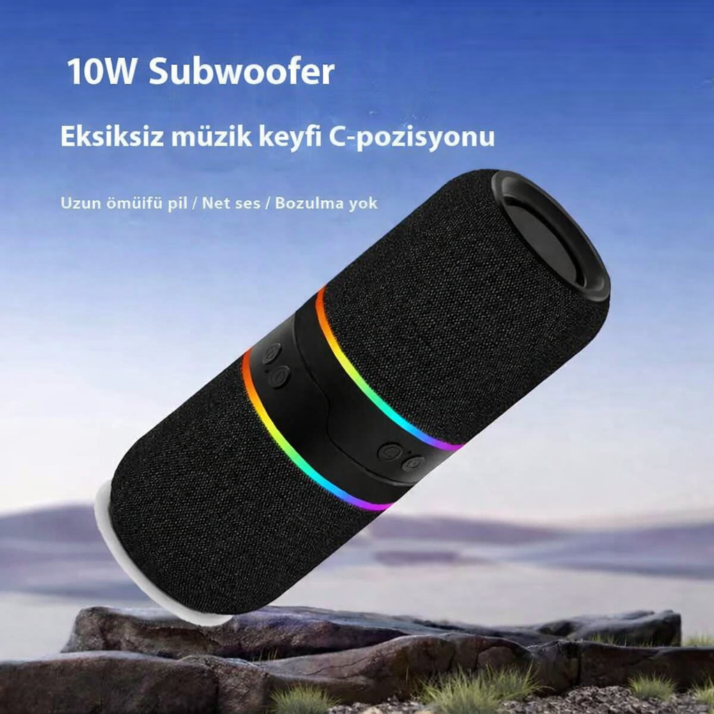 Ayrılabilir Kablosuz Bluetooth Hoparlör | RGB Işıklı, Stereo Çift Hoparlör, Taşınabilir Güçlü Ses Sistemi