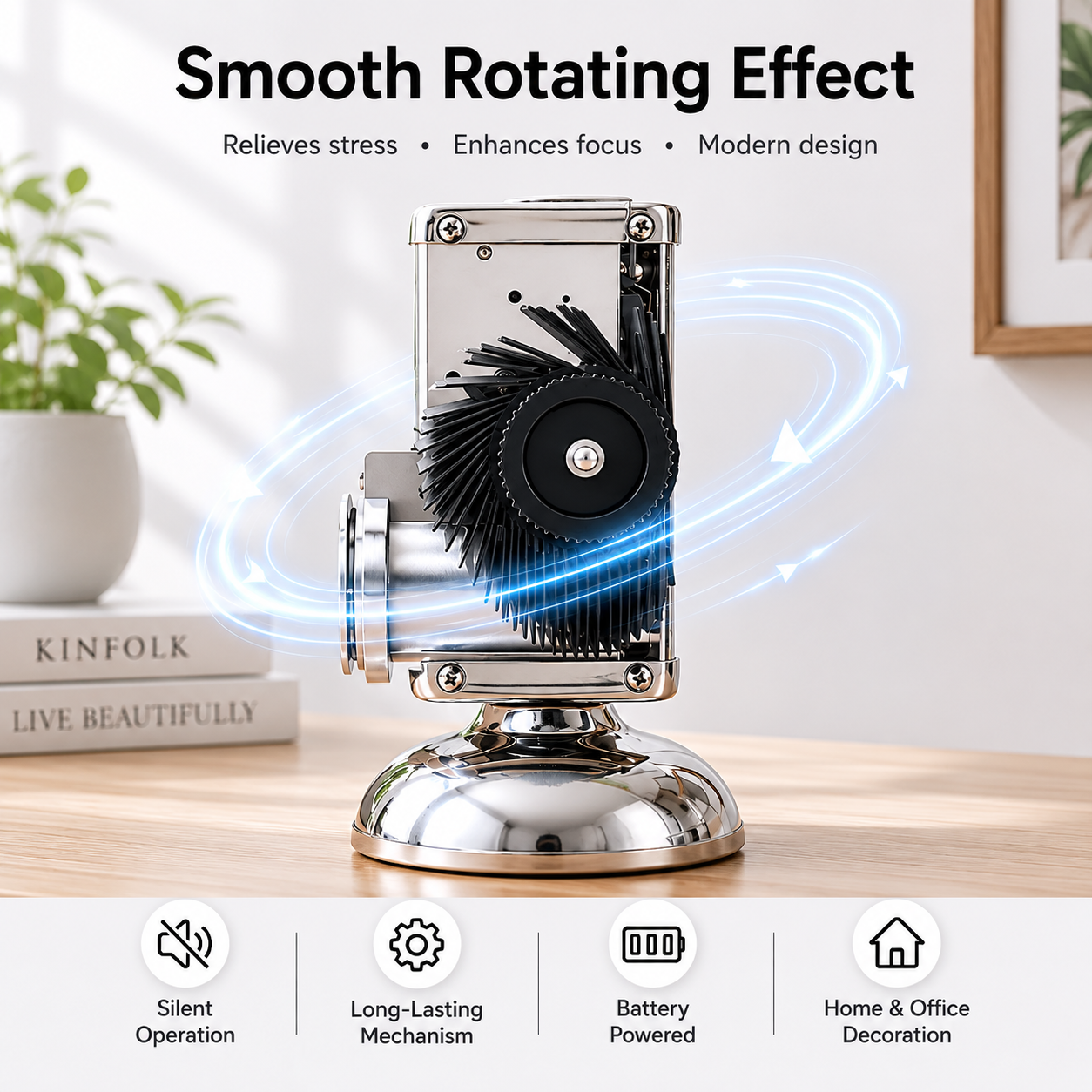 Retro Flip Desk Clock – Mechanical Flip Card, Metal Body, Silent Battery-Powered Decorative Clock