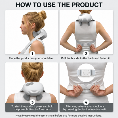 Neffo Pro 4D Ergonomic Heated Neck & Shoulder Massager