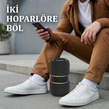 Ayrılabilir Kablosuz Bluetooth Hoparlör | RGB Işıklı, Stereo Çift Hoparlör, Taşınabilir Güçlü Ses Sistemi
